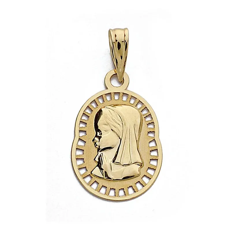 Medalla oro 18k Vigen Niña 19mm. calada [9006]