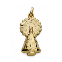 Medalla oro 18k silueta Virgen del Pilar 26mm. [AA0069]