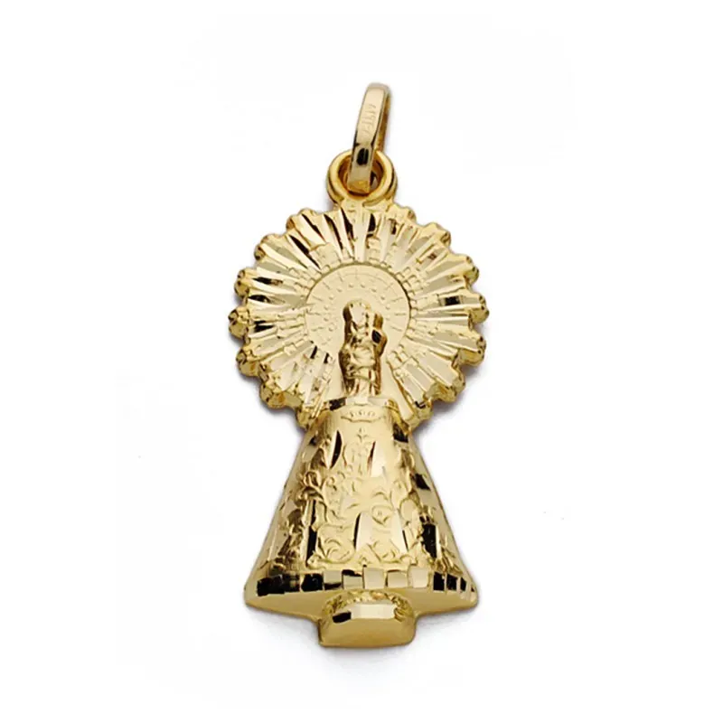 Medalla oro 18k silueta Virgen del Pilar 26mm. [AA0069]