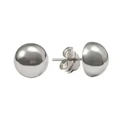 Pendientes plata Ley 925m lisos media bola 16 mm. [AB5516]