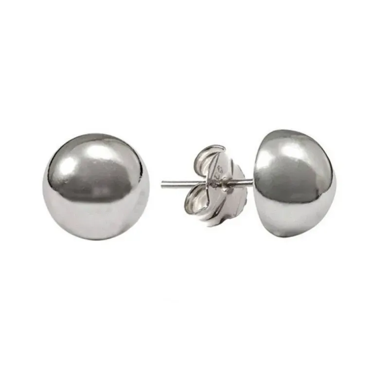 Pendientes plata Ley 925m lisos media bola 16 mm. [AB5516]