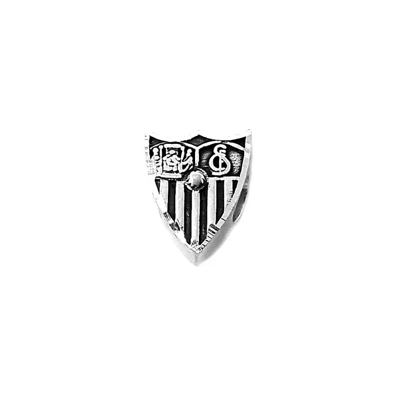 Sevilla FC escudo charm icono plata Ley 925m 14mm. tallado trasera ta
