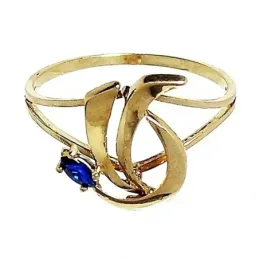 Sortija oro 18k piedra azul [530S]