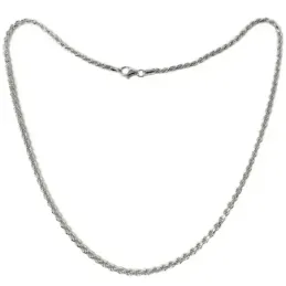 Cadena plata Ley 925m cordón 60cm. macizo ancho 3mm. liso cierre mosq