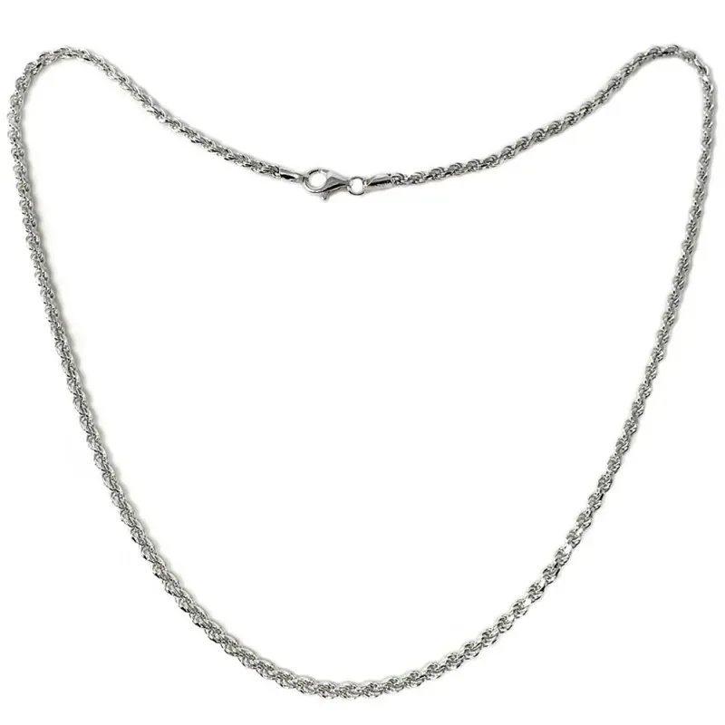 Cadena plata Ley 925m cordón 60cm. macizo ancho 3mm. liso cierre mosq