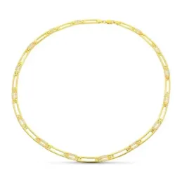 Gargantilla oro 18k mujer eslabones forma rectangular calada detalle