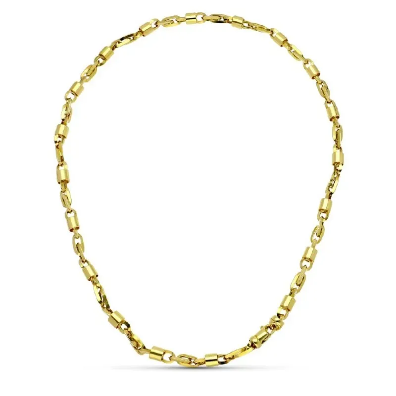 Gargantilla oro 18k mujer eslabones formas combinadas enlazadas mosqu