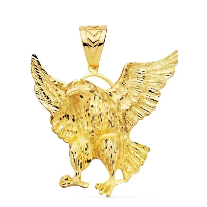 Colgante oro 18k unisex 49 mm. águila calva americana detalles tallad