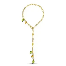 Gargantilla oro 18k mujer cadena combinada piedras color