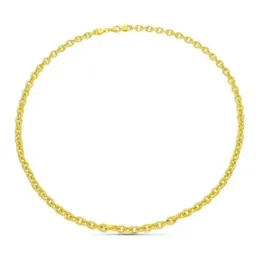 Gargantilla oro 18k mujer 52 cm. eslabones enlazados lisos combinados