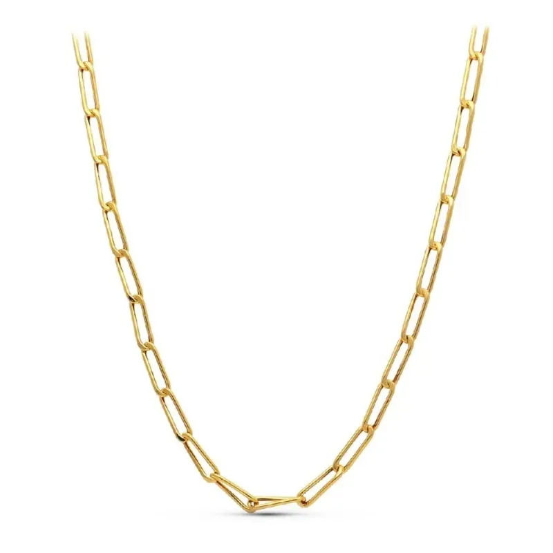 Cadena oro 18k bilbao 60 cm. hueca ancho eslabón 6 mm.