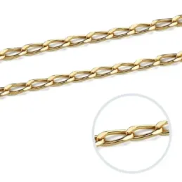 Cadena oro 18k bilbao 60 cm. hueca ancho eslabón 6 mm.