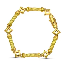 Pulsera oro 18k mujer eslabones formas columnas combinadas rombos cal