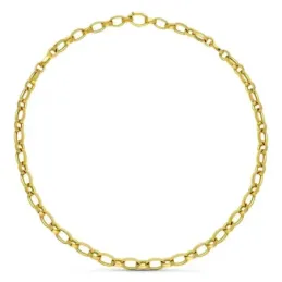 Gargantilla oro 18k mujer 45 cm. eslabones ovalados combinados