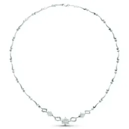 Gargantilla oro blanco 18k mujer 45 cm. juego novia eslabones lisos f