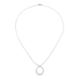 Gargantilla oro blanco 18k mujer eslabones rectangulares colgante cir