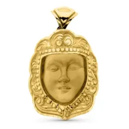 Virgen del Rocío colgante oro 18k unisex 35 mm. detalles realistas tr
