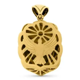 Virgen del Rocío colgante oro 18k unisex 35 mm. detalles realistas tr