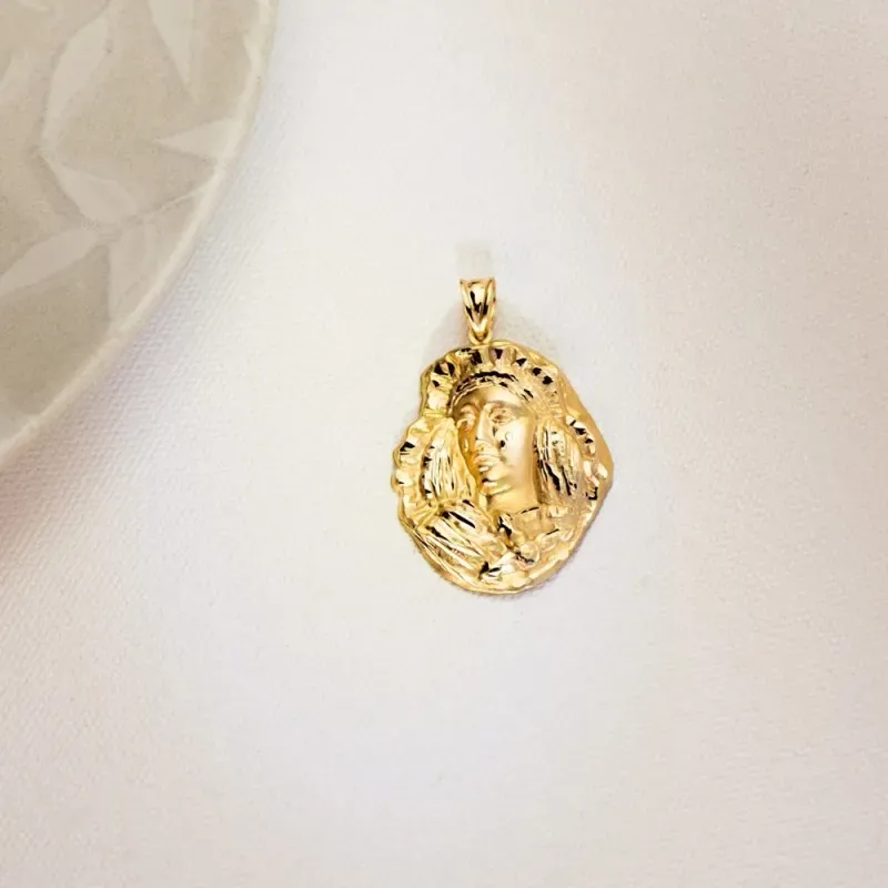 Esperanza de Triana colgante oro 18k unisex 35 mm. medalla silueta de