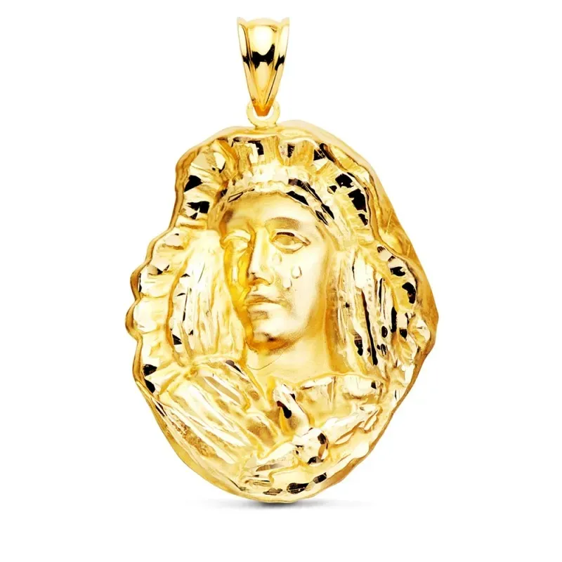 Esperanza de Triana colgante oro 18k unisex 35 mm. medalla silueta de