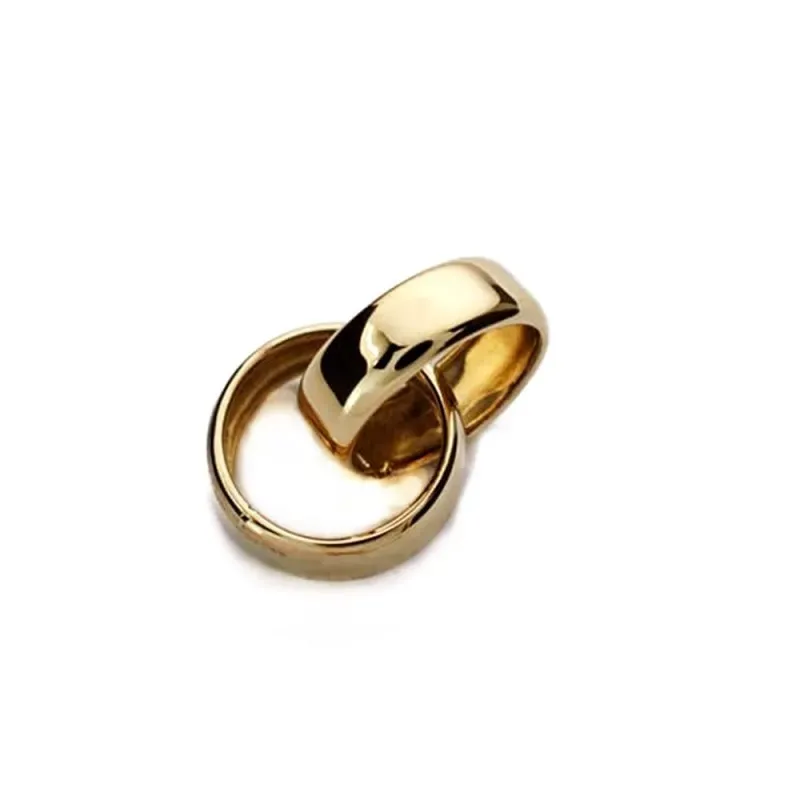 Colgante oro 18k unisex alianzas entrelazadas 8 mm. lisas