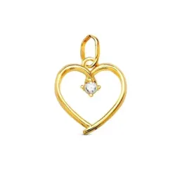 Colgante oro 18k mujer 13 mm. calado liso circonita centro 2 mm.