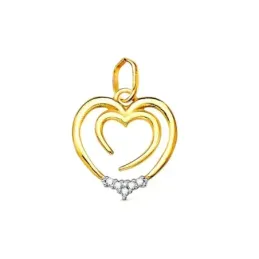Colgante oro bicolor 18k mujer 15 mm. tamaños combinados calado liso