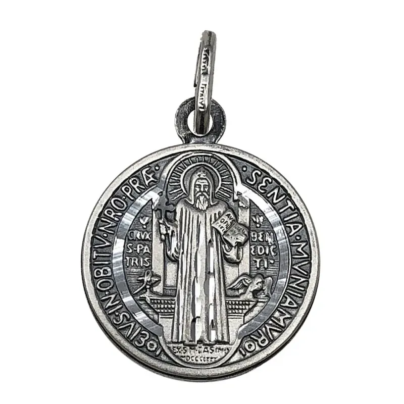 Medalla plata Ley 925m San Benito 17 mm. [AB4965]