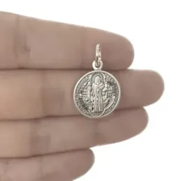 Medalla plata Ley 925m San Benito 17 mm. [AB4965]