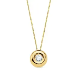 Gargantilla oro 18k mujer 42 cm. chatón diamante 0.10ct.