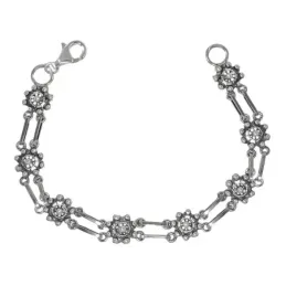 Pulsera Botones Charros en Plata de Ley 925m de 18 cm. con doble esla