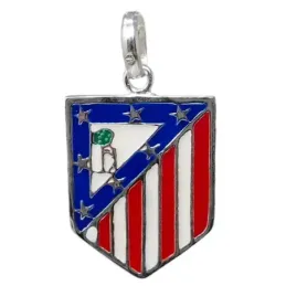 Colgante plata Ley 925m escudo 26mm. Club Atlético de Madrid esmaltad