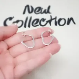 Pendientes de Aro con forma de Corazón en Plata de Ley 925m macizos 2