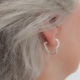 Pendientes de Aro con forma de Corazón en Plata de Ley 925m macizos 2