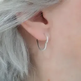 Pendientes de Aro con forma de Corazón en Plata de Ley 925m macizos 2