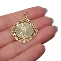 Inmaculado Corazón de María Santísima Trinidad Medalla Plata Ley mac
