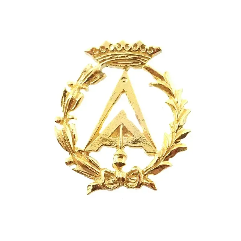 Insignia profesional Aparejador oro 18k escudo 19 mm.. Elija cierre: