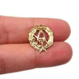 Insignia profesional Arquitectura oro 18k escudo 17 mm.. Elija cierre