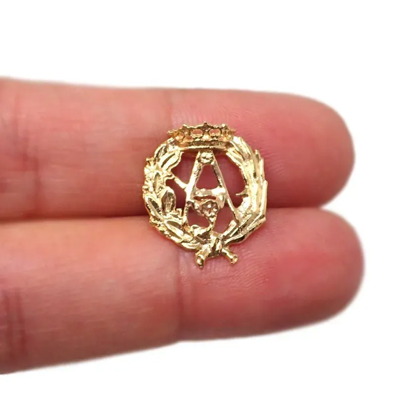 Insignia profesional Arquitectura oro 18k escudo 17 mm.. Elija cierre