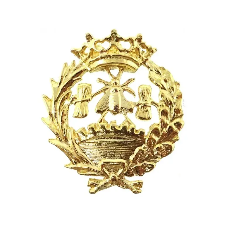 Insignia profesional Económicas oro 18k escudo 18 mm.. Elija cierre: