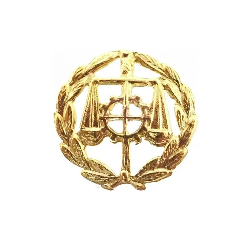 Insignia profesional Graduado Social oro 18k escudo 16 mm.. Elija cie