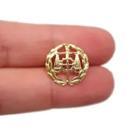 Insignia profesional Graduado Social oro 18k escudo 16 mm.. Elija cie