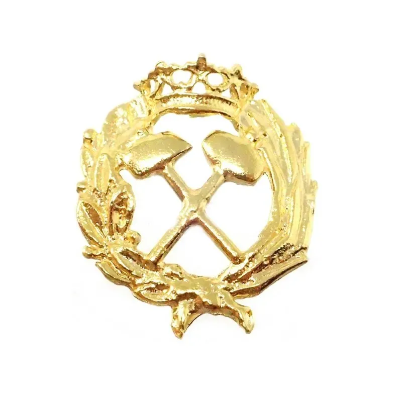 Insignia profesional Ingeniero de Minas oro 18k escudo 18 mm.. Elija