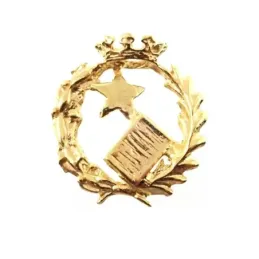 Insignia profesional Notario oro 18k escudo 17 mm.. Elija cierre: pin