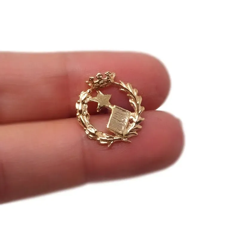 Insignia profesional Notario oro 18k escudo 17 mm.. Elija cierre: pin
