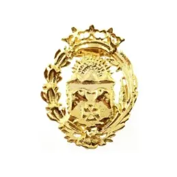 Insignia profesional Veterinaria oro 18k escudo 16 mm.. Elija cierre: