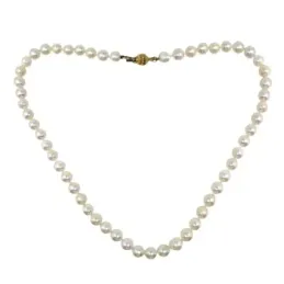 Gargantilla collar 46 cm. perlas cultivadas 7 mm. cierre oro 18k muje
