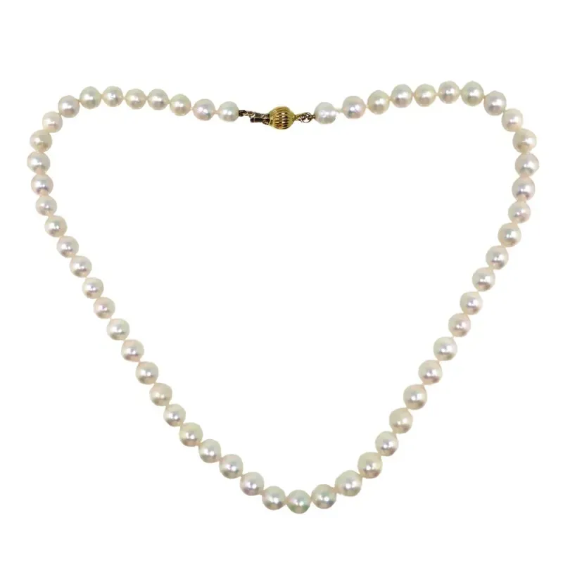 Gargantilla collar 46 cm. perlas cultivadas 7 mm. cierre oro 18k muje