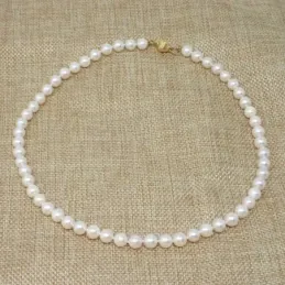 Gargantilla collar 46 cm. perlas cultivadas 7 mm. cierre oro 18k muje