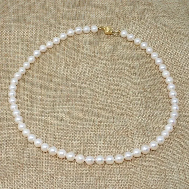 Gargantilla collar 46 cm. perlas cultivadas 7 mm. cierre oro 18k muje